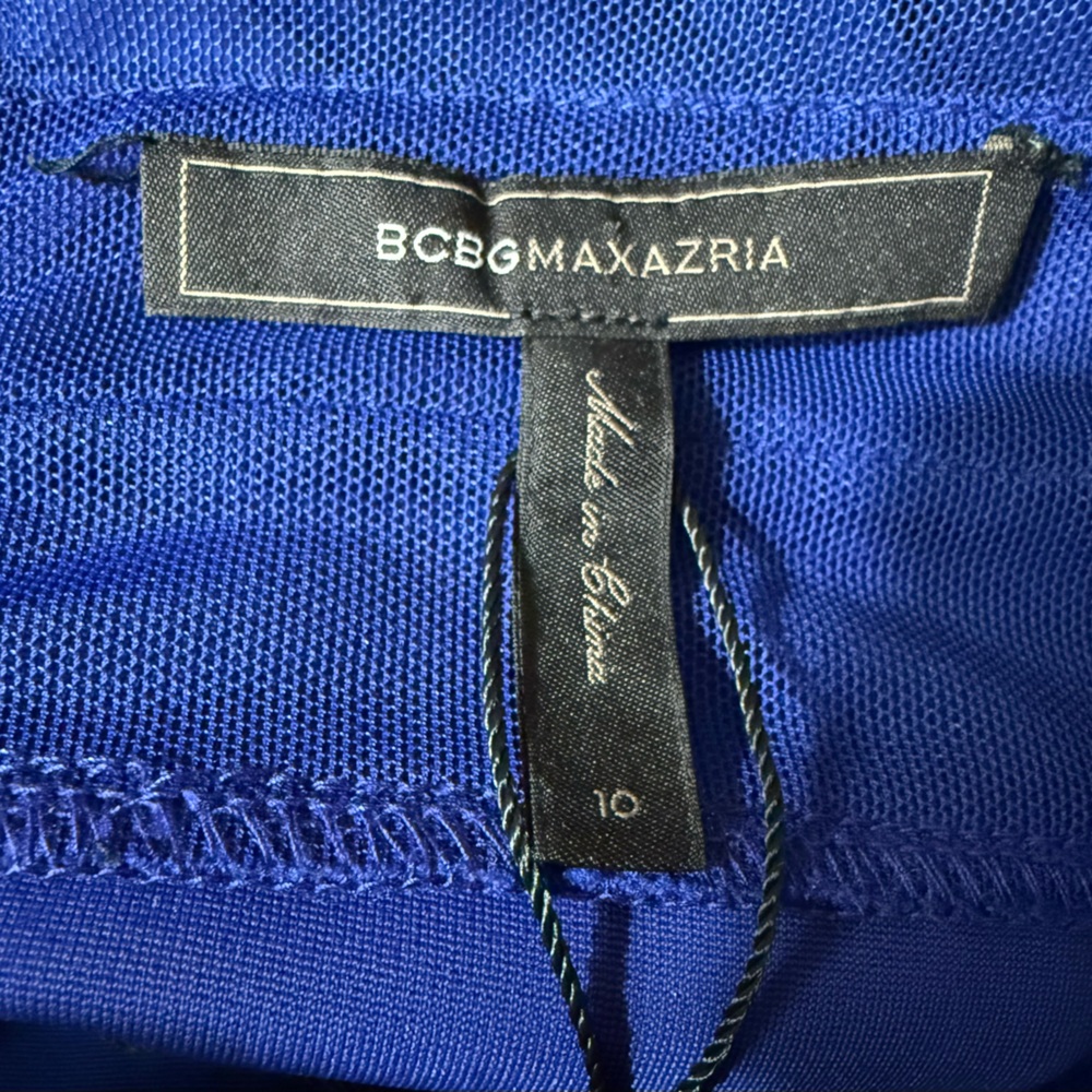 “Prom” BCBGMaxAzria Royal Blue Sheer Mini Dress - Picture 2 of 5